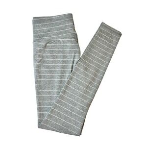 ATHLETA Gray Striped High Rise Full Length Athletic Leggings - Size S